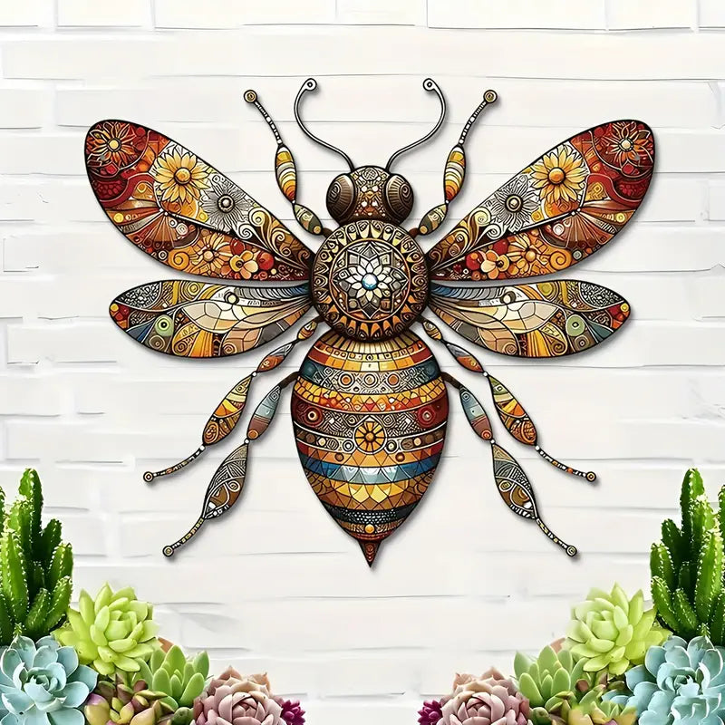 Beautiful Bee And Sunflower Metal Sign - Perfect Gift For Home