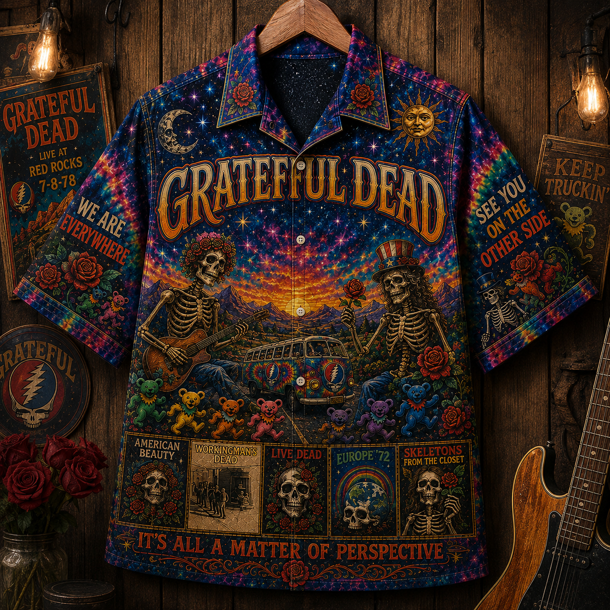 Grateful Dead Hawaiian Shirt - Vintage Music Fan Gift 2