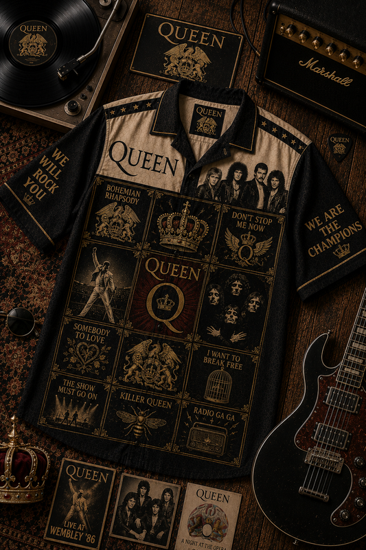 Queen Hawaiian Shirt - Vintage Music Fan Gift