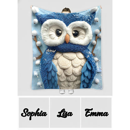 Personalized Winter Owl Blanket