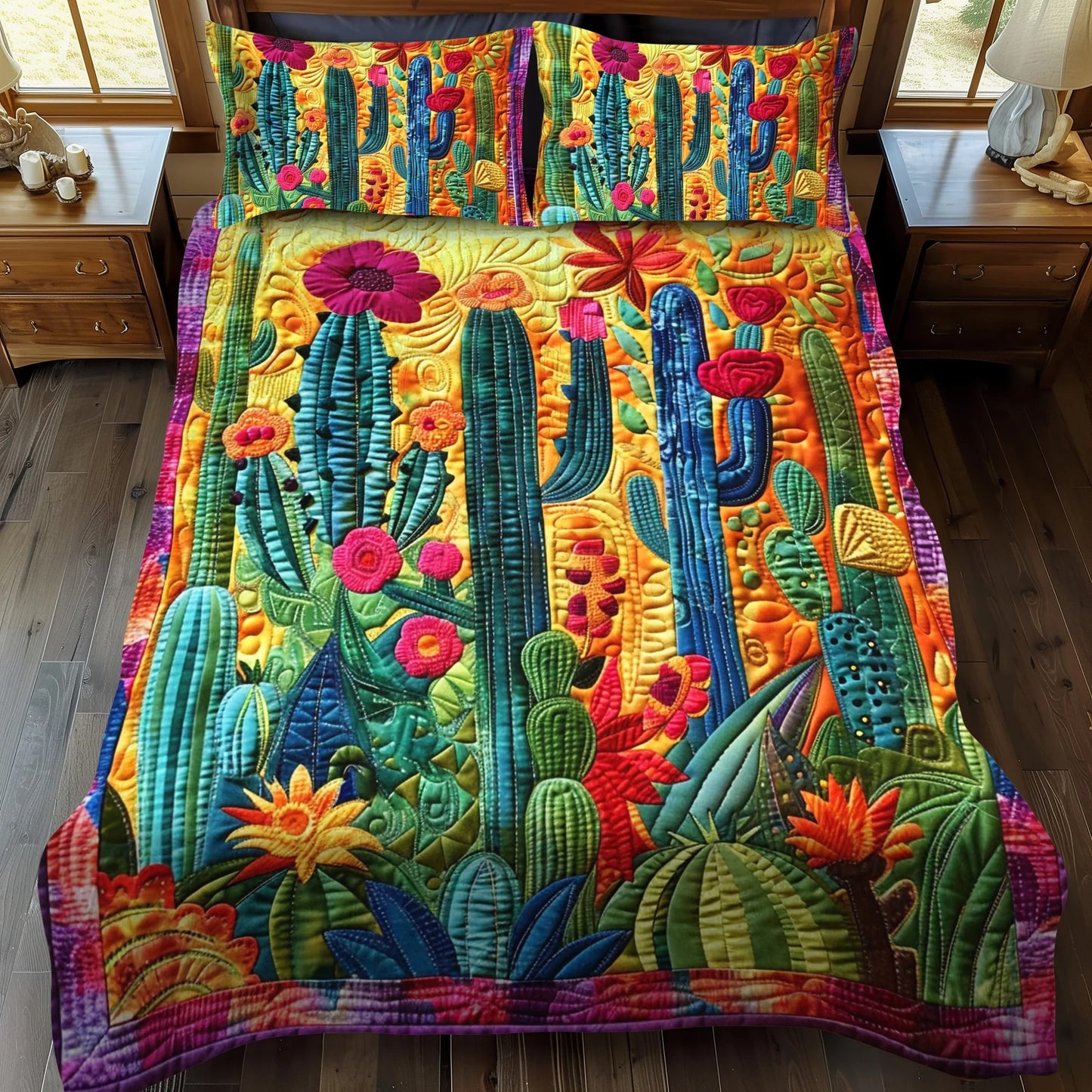 Cactus Quilted Bedding Set