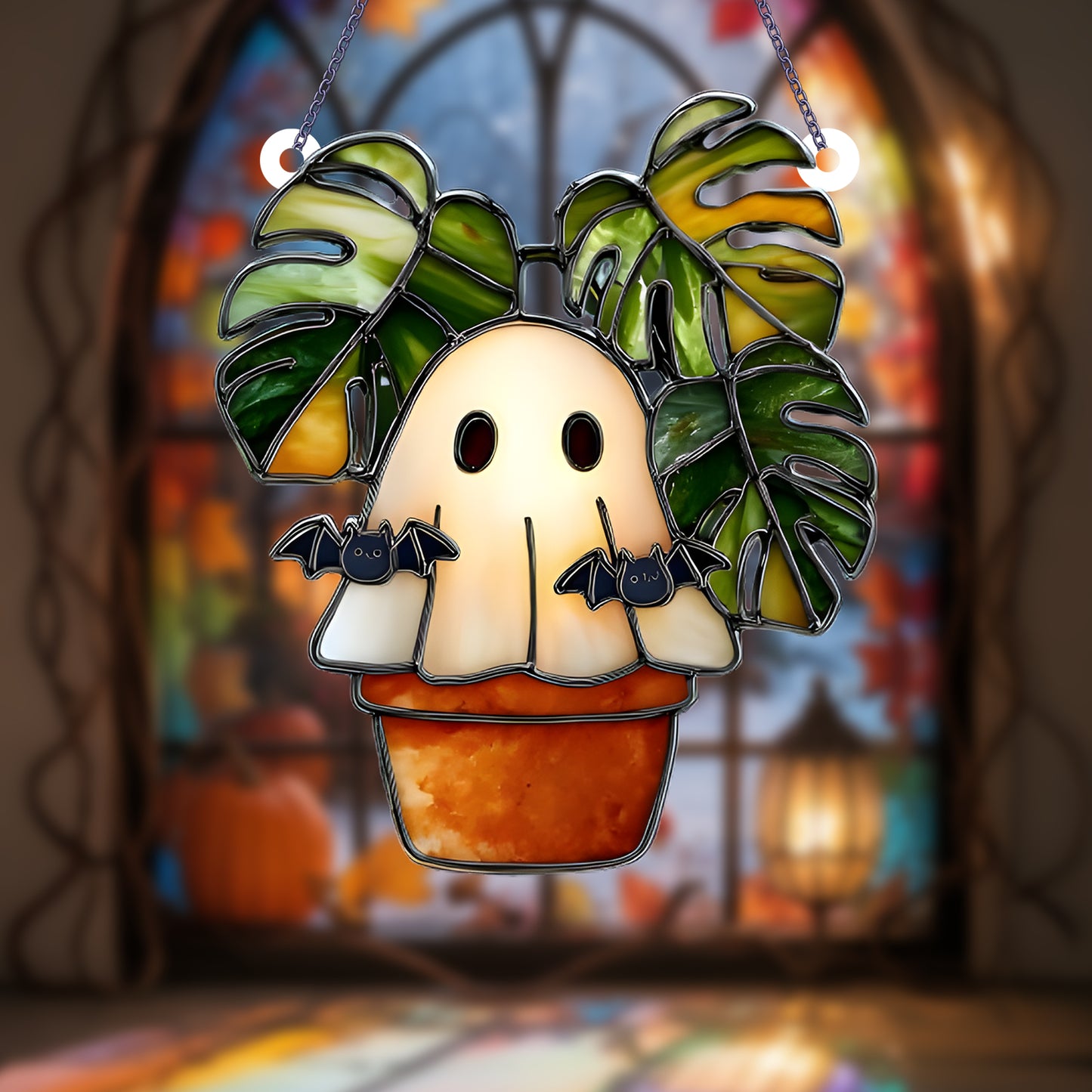 Cute Ghost Stained Glass Acrylic Suncatcher