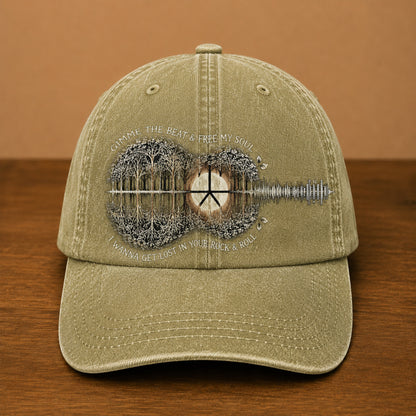 Gimme The Beat - Free My Soul - Guitar Classic Music Denim Cap