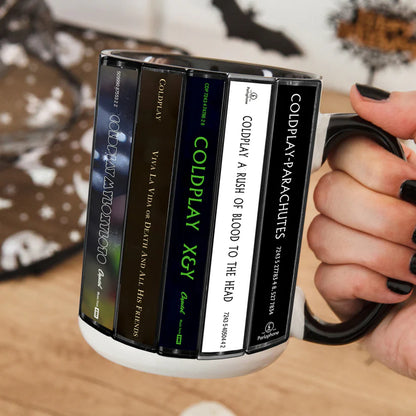 Coldplay Albums Cassette Collection Retro Accent Mug