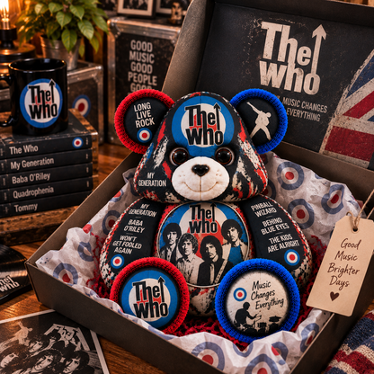 The Who Custom Shaped Bear Pillow – Classic Rock Music Inspired Gift for Fans 3
