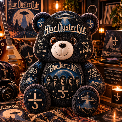 Blue Öyster Cult Custom Shaped Bear Pillow – Don’t Fear the Reaper Classic Rock Inspired Gift for Blue Öyster Cult Fans