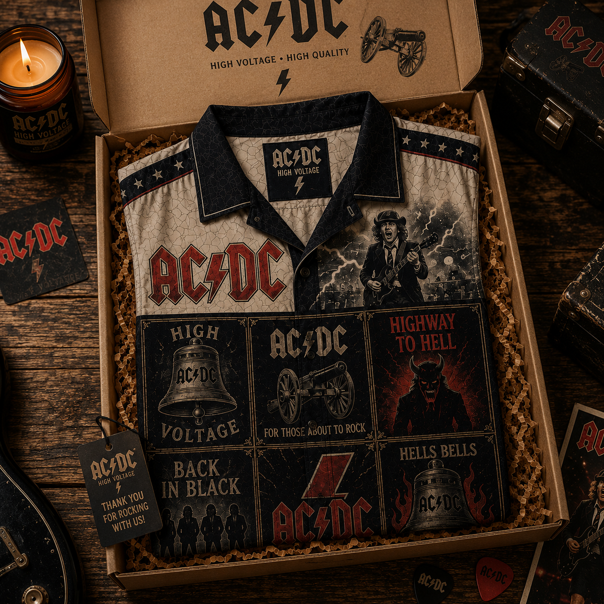 AC/DC Hawaiian Shirt - Vintage Music Fan Gift