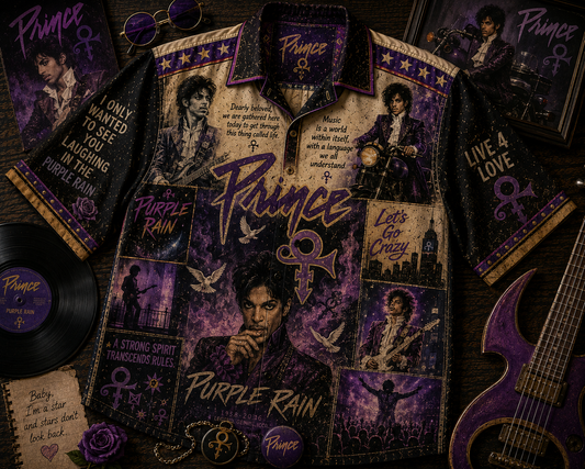 Purple Prince Hawaiian Shirt - Vintage Music Fan Gift