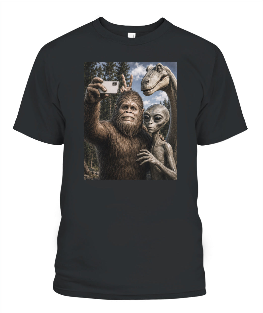 Legendary Creatures Selfie – Retro Outdoor Humor Tee