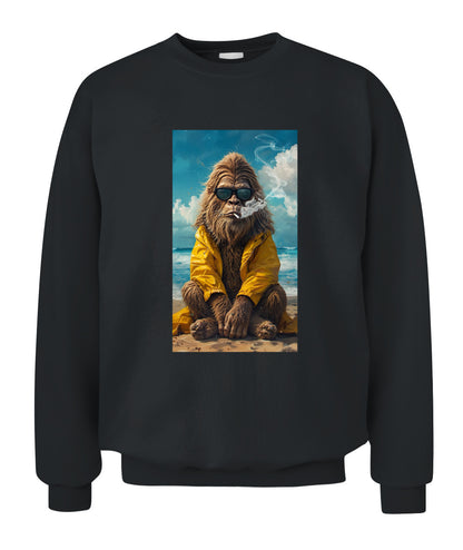 Too Cool To Squatch – Retro Bigfoot Beach Shirt