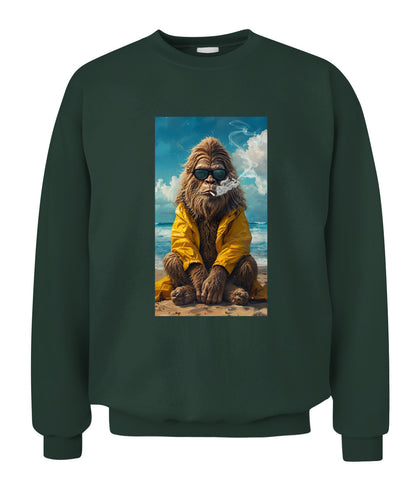 Too Cool To Squatch – Retro Bigfoot Beach Shirt