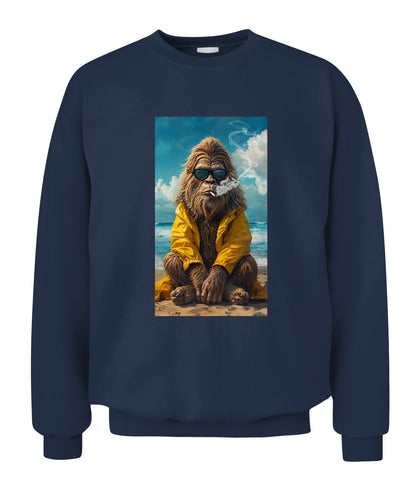 Too Cool To Squatch – Retro Bigfoot Beach Shirt