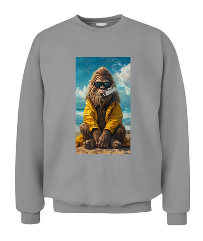 Too Cool To Squatch – Retro Bigfoot Beach Shirt