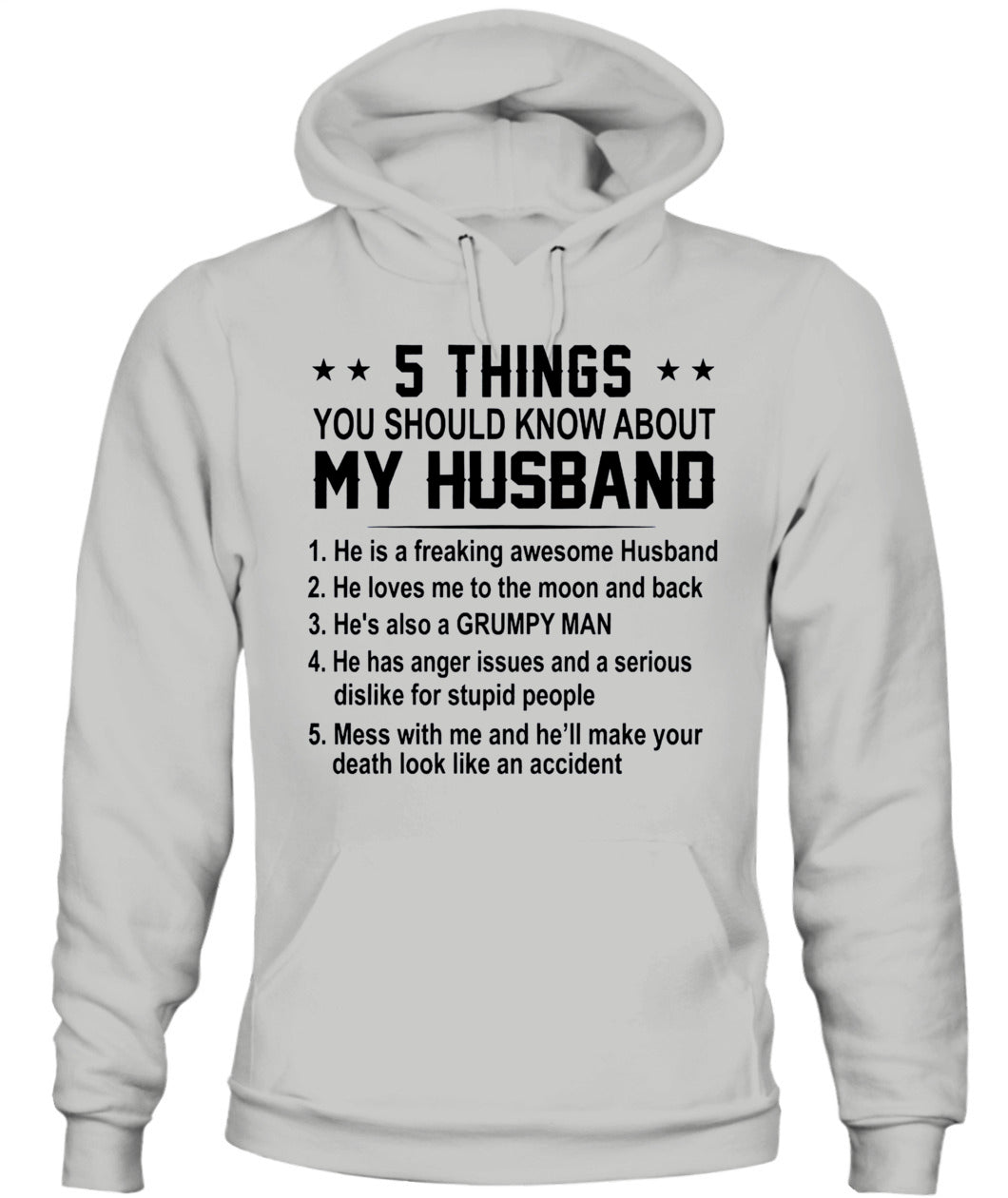 5 Things You Should Know About My Husband – Funny Couple Shirt | Gift for Wife