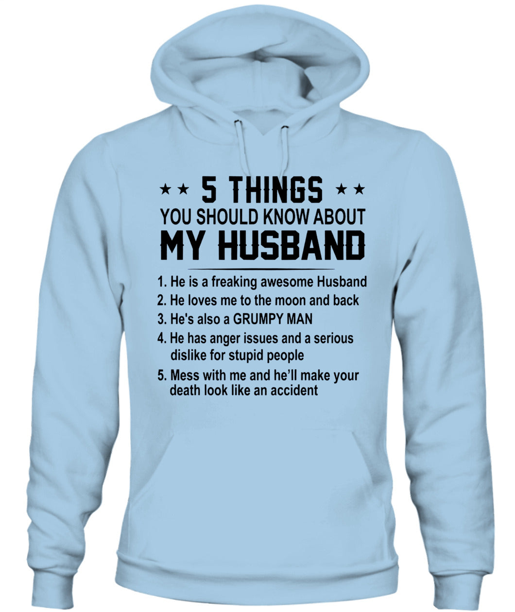 5 Things You Should Know About My Husband – Funny Couple Shirt | Gift for Wife