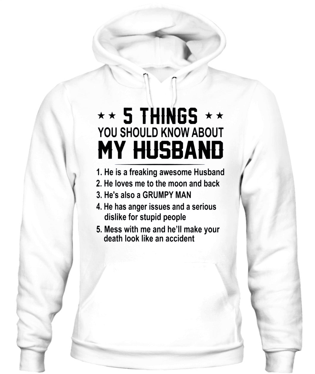 5 Things You Should Know About My Husband – Funny Couple Shirt | Gift for Wife