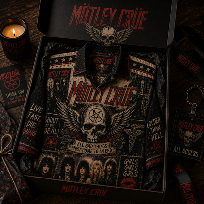 Mötley Crüe Hawaiian Shirt - Vintage Music Fan Gift