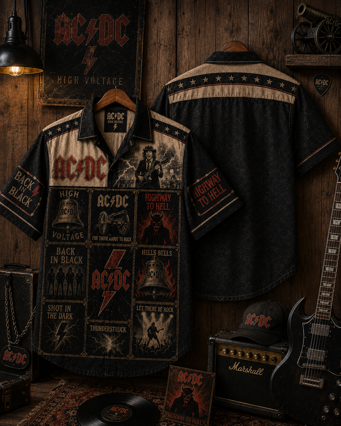 AC/DC Hawaiian Shirt - Vintage Music Fan Gift