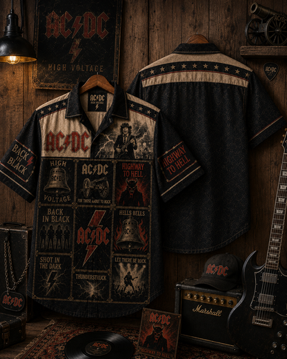AC/DC Hawaiian Shirt - Vintage Music Fan Gift