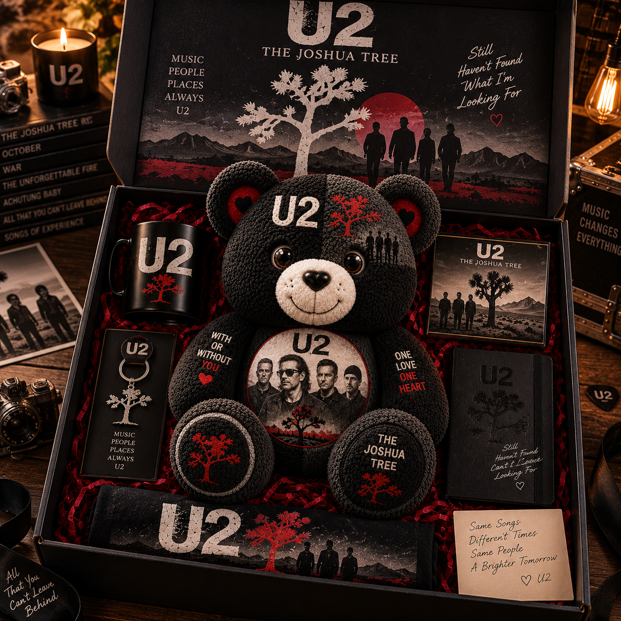 U2 Band Bear Custom Shaped Pillow – Rock Music Legend Gift