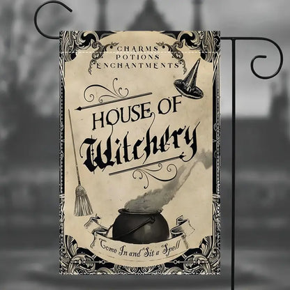House of Witchery - Witch Garden Flag, Halloween Garden Flag, House Flag