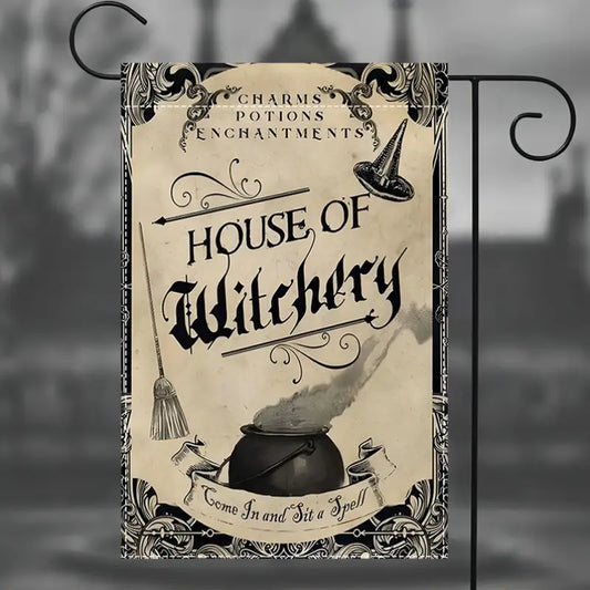 House of Witchery - Witch Garden Flag, Halloween Garden Flag, House Flag