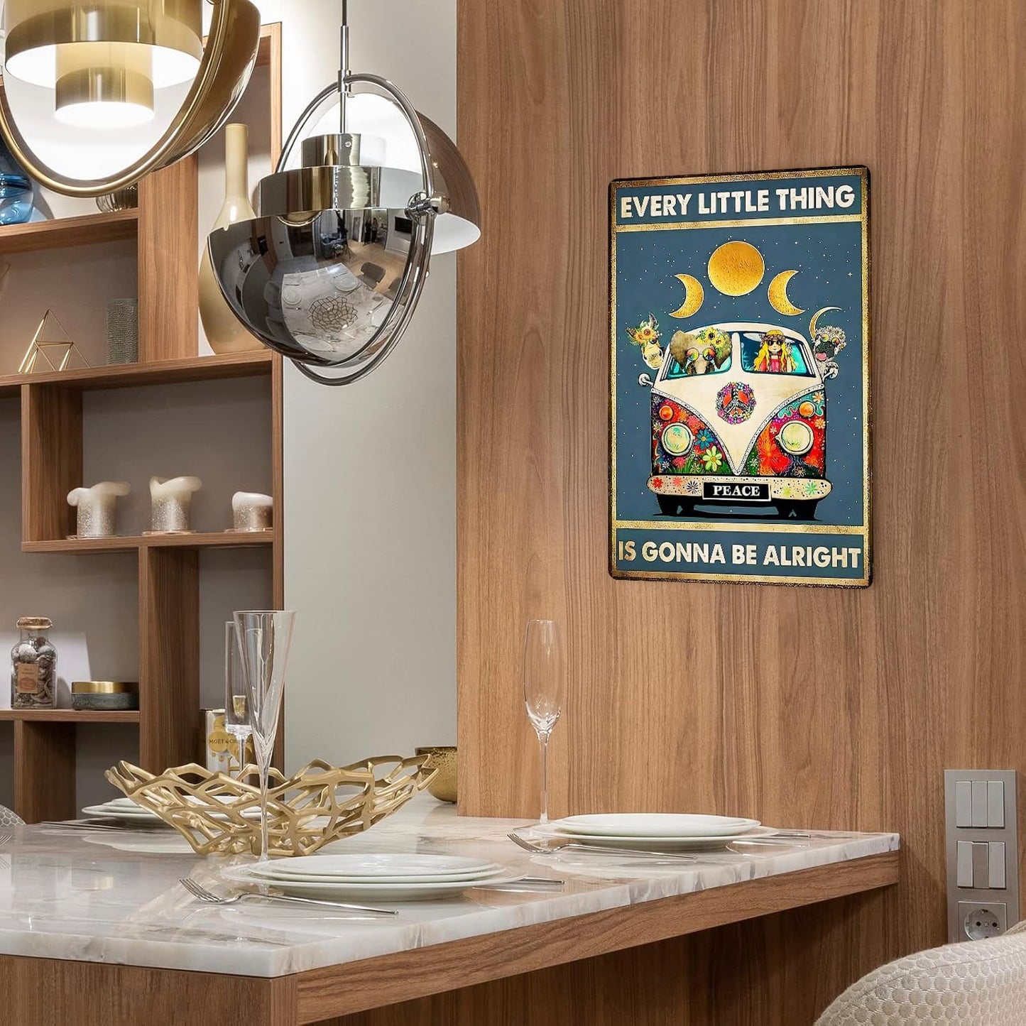 Hippie Every Little Thing Is Gonna Be Alright - Hippie Metal Sign