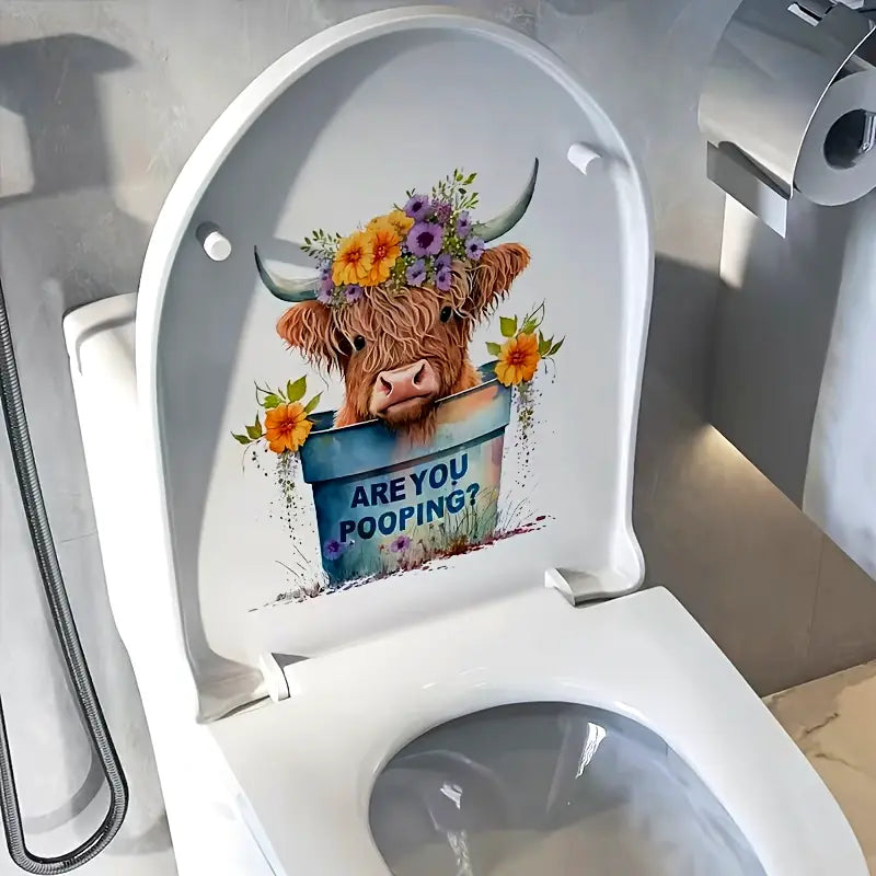 Highland Cow Toilet Sticker