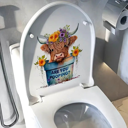 Highland Cow Toilet Sticker