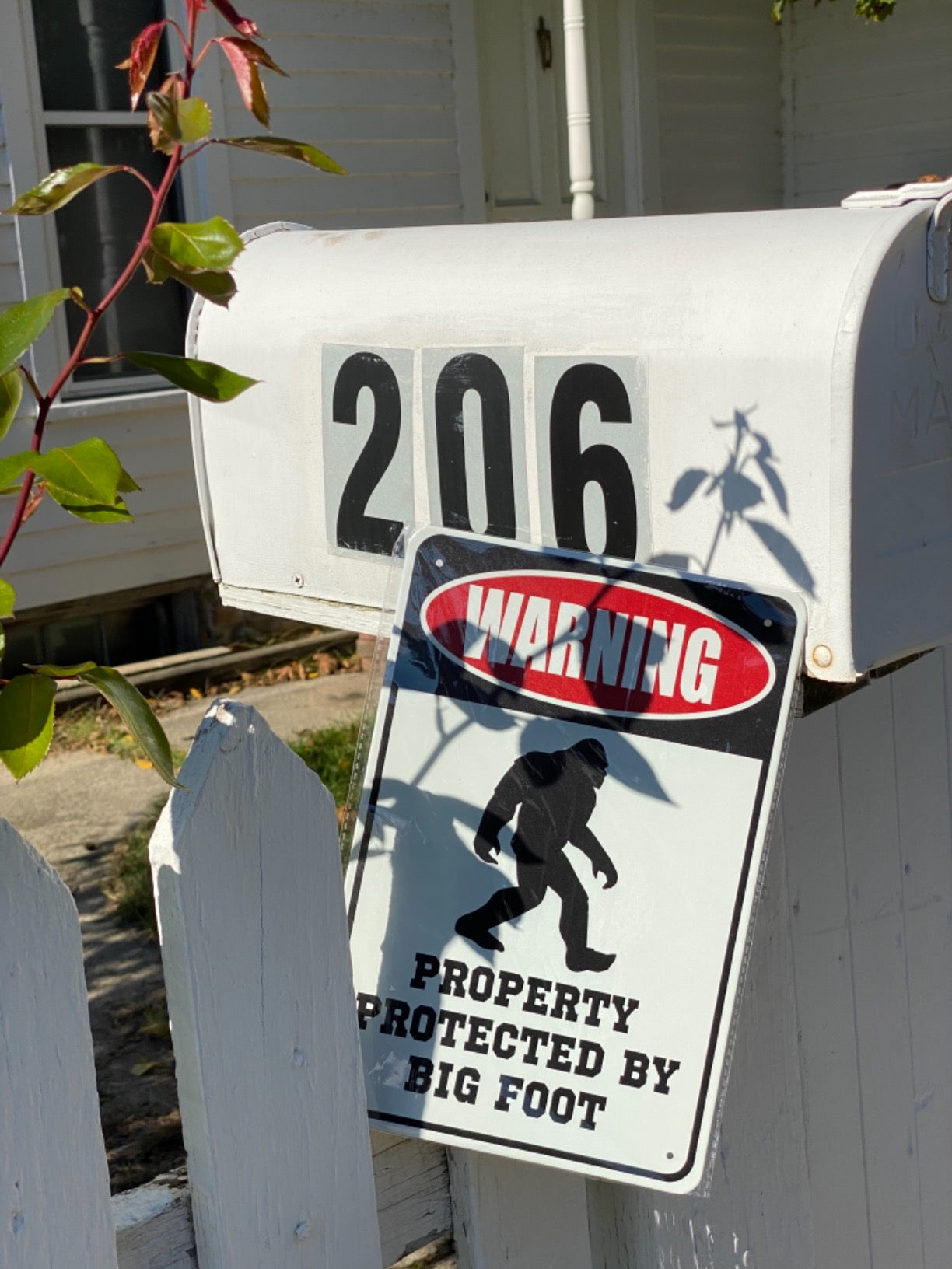 Warning Property Protected by Big Foot - Funny Metal Decor Sign