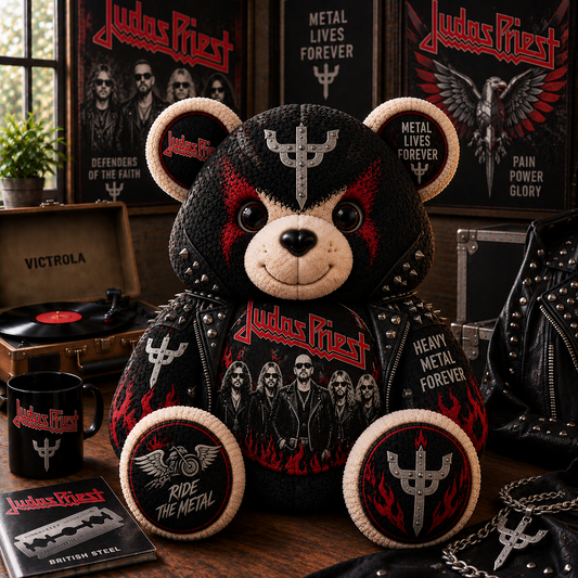 Judas Priest Heavy Metal Bear Custom Shaped Pillow – Metal Rock Music Fan Gift