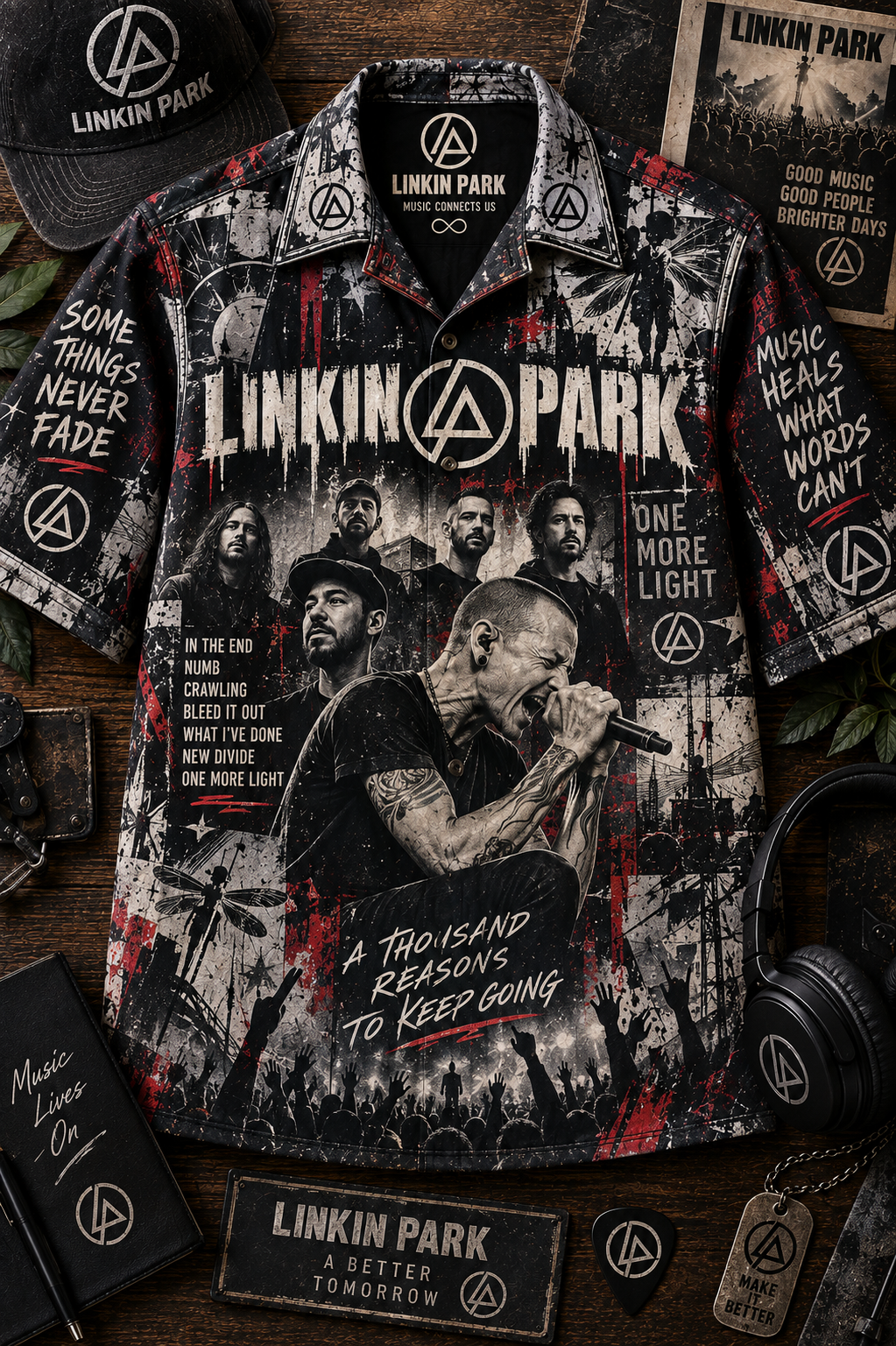 Linkin Park Hawaiian Shirt – Alternative Rock & Nu Metal Music Inspired Gift for Fans