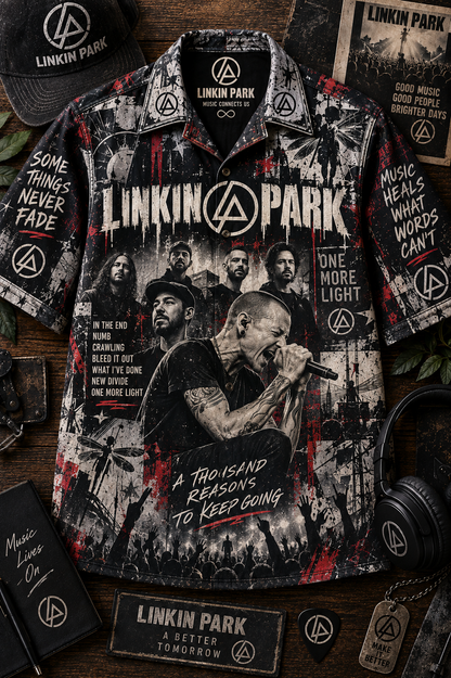 Linkin Park Hawaiian Shirt – Alternative Rock & Nu Metal Music Inspired Gift for Fans