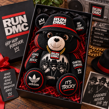 Run-DMC Custom Shaped Bear Pillow – Old School Hip Hop Inspired Gift for Run-DMC Fans
