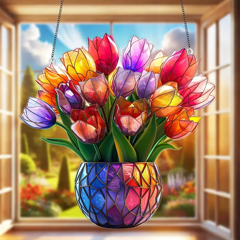 Tulips Flower Acrylic Window Hangings