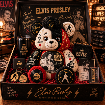 Elvis Presley Bear Custom Shaped Pillow – The King of Rock ’n’ Roll Fan Gift