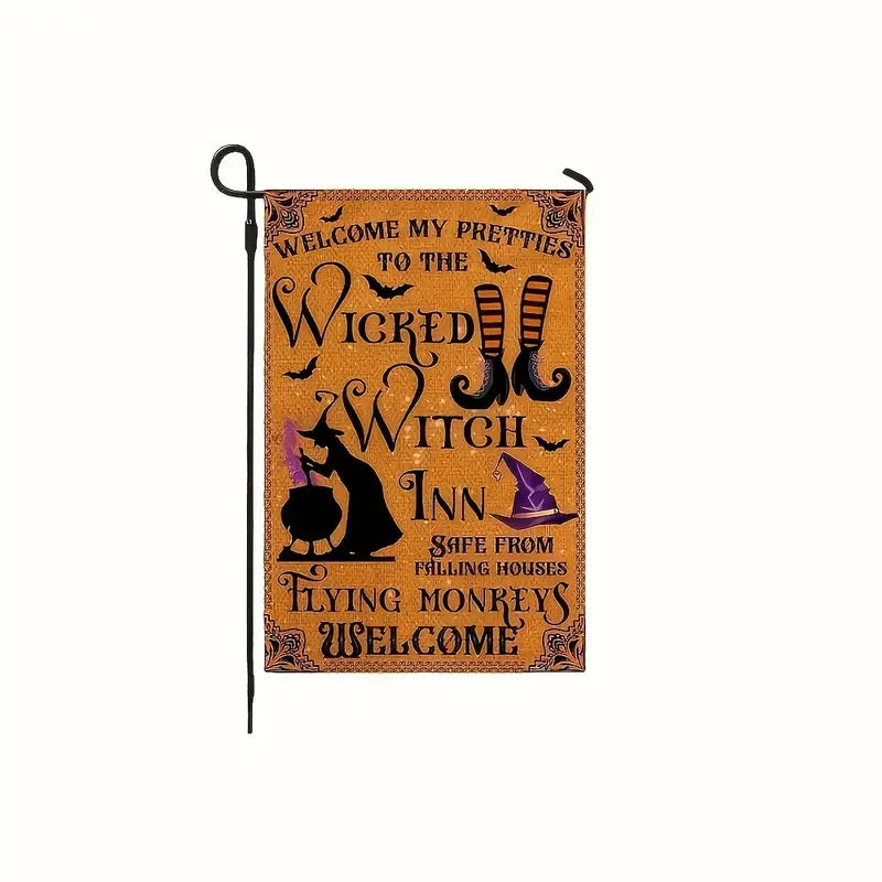 Welcome to the Wicked Witch Inn - Halloween Garden Flag, House Flag