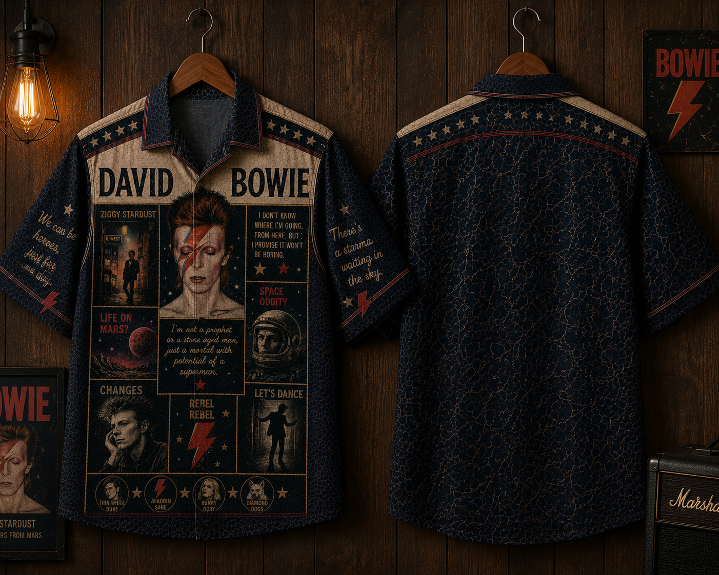 David Bowie Hawaiian Shirt - Vintage Music Fan Gift
