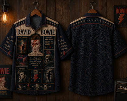 David Bowie Hawaiian Shirt - Vintage Music Fan Gift