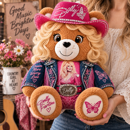 Dolly Parton Custom Shaped Bear Pillow – Country Music Inspired Gift for Dolly Parton Fans