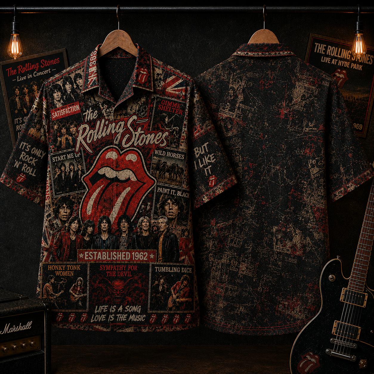 Rolling Stones Band Hawaiian Shirt - Vintage Music Rock Fan Gift