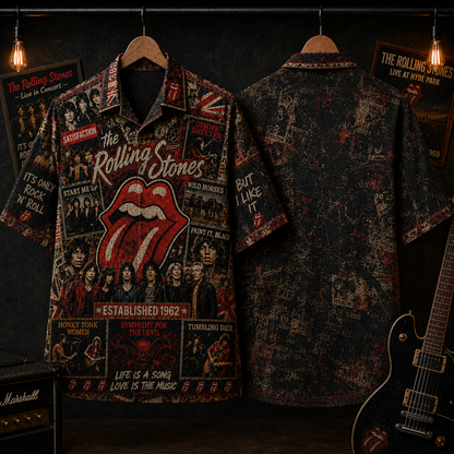 Rolling Stones Band Hawaiian Shirt - Vintage Music Rock Fan Gift