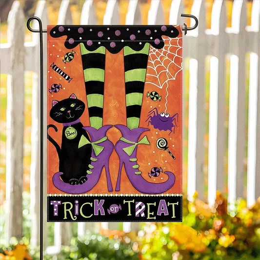 Trick or Treat - Witch Garden Flag, Halloween Garden Flag, House Flag