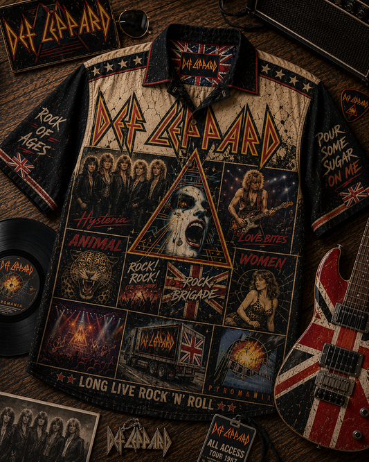 Def Leppard Hawaiian Shirt - Vintage Music Fan Gift