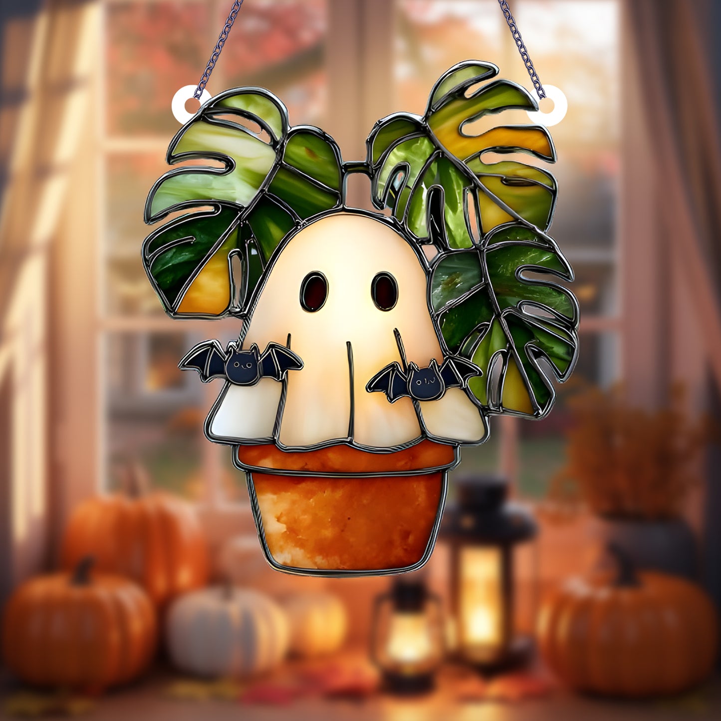 Cute Ghost Stained Glass Acrylic Suncatcher