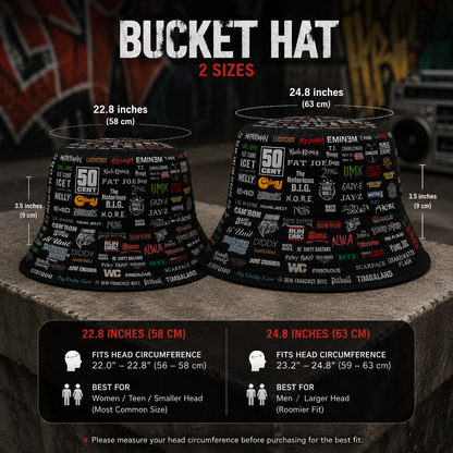 Classic Golden 80’s & 90’s Hip Hop All Over  Bucket Hat Version 3