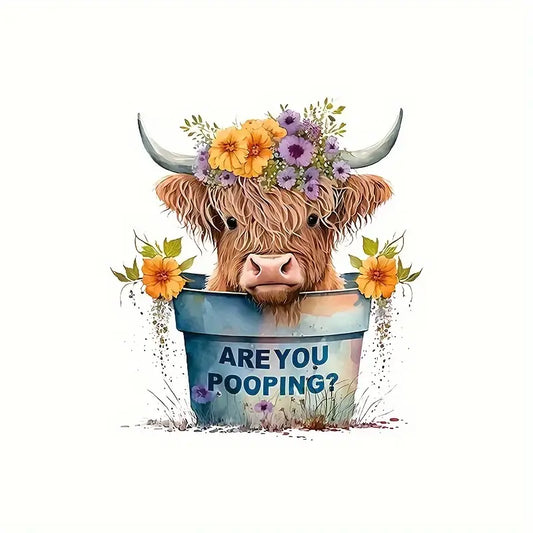 Highland Cow Toilet Sticker