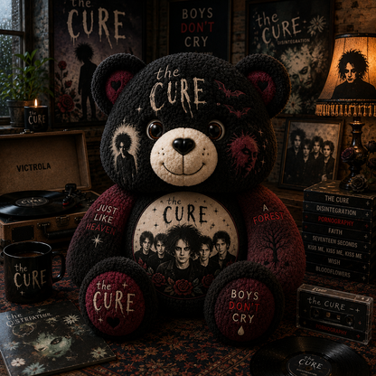 The Cure Bear Custom Shaped Pillow – Boys Don’t Cry Gothic Rock Music Fan Gift, Alternative Rock Lover Decor