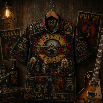 Guns N' Roses Hawaiian Shirt - Vintage Music Fan Gift 2