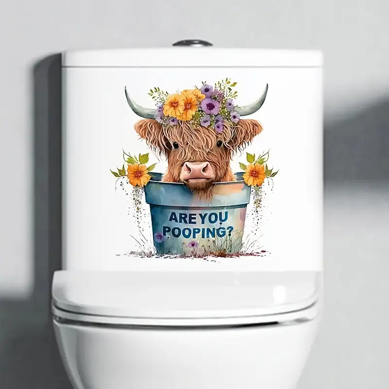 Highland Cow Toilet Sticker